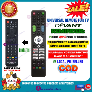 Devant LED TV Remote UNIVERSAL 32CE950/ 32GL510 39CX80039ITV600 40CE950 40DL520 40GL510 42ITV600 42GL510 42MEL260(A0612-DOWN) 46GL510 46ITV600 50GL510 55GL510 32CB520 42CB520 50CB520 50DE500 55CB520 19CL900 19DX850(H0310-UP) 37CE95 alluremarketplace2ND