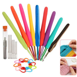 9 Sizes Crochet Hooks 2.0-6.0mm Knitting Yarn Hook Kit Stitch Marker Crochet Needles For Beginners DIY Projects and Craft Lovers