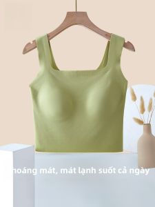 Miiow | Cat Woman Strap Vest Women Inner Wear With Chest Pad Anti Light Summer Cool Feeling Ice Silk Seamless Beautiful Back Belly Button Short Top