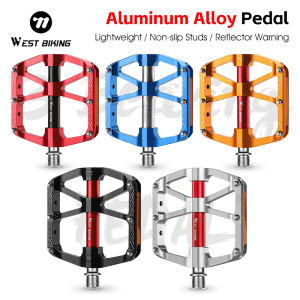 WEST BIKING 3 Bearing Bicycle Pedals Ultralight CNC Aluminum Alloy Bike Pedals Non-slip Reflective MTB Road Cycling Pedals Parts