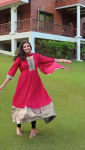 VICHITRA SILK ANARKALI GOWN WITH DUPATTA ONLY