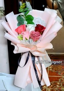 Bó hoa hồng sáp thơm mix màu vintage kèm túi tặng thiệp