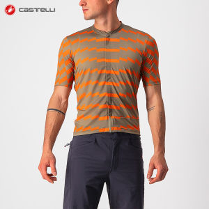 Castelli | Mens Spring/Summer Anti-Slip Moisture-Wicking Cycling Jersey with Pockets