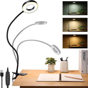48 LEDs Clip on Desk Lamp 360°Flexible Gooseneck Reading Table Light Eye-Caring USB Clamp Books Night Light Study Read Light