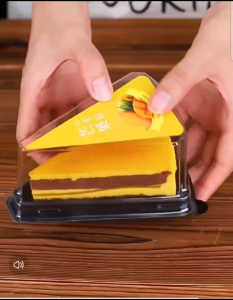 [10 PCS] Mika Cake Segitiga + Spork Kotak Kue Segitiga Untuk Kue Tart Mika Triangle Cake One Slice