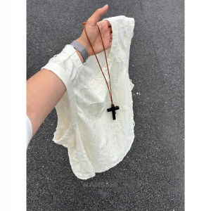 Gray Holes Ice Silk Rugged Loose Vest