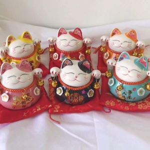 2024招财猫 Fortune cat财运亨通 八方进财4.5inches Lucky Cat Fortune Cat Fengshui Cat Cashier