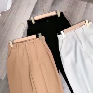 Quần Vải Nữ Công Sở Dáng Baggy Ống Đứng Kiểu Mới  Quần Tây Nữ Lưng Cao