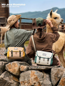 Mrace Ranch Series Lightweight Commuter Canvas Crossbody Bag Fashionable Single Shoulder Handbag for Men And Women