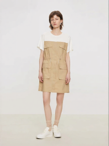 URLAZH | Light Industrial Style Pseudo Two-Piece Short Sleeve Dress