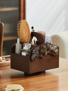 กล่องเก็บเครื่องสำอางแบบหมุนได้ทำจากไม้สไตล์วิสตั่ลที่สร้างสรรค์จาก Nan Lam เครื่องมือสำหรับจัดระเบียบชั้นวางของสำหรับจัดระเบียบเครื่องมือสำนักงาน