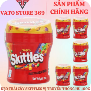 Kẹo trái cây SKITTLES original vị truyền thống hũ 100g