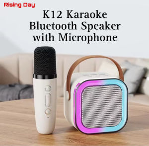 K12 Mini Karaoke Bluetooth Speaker With Microphone Audio Integrated 3D Stereo Amplifier Mini Speaker For Party Singing