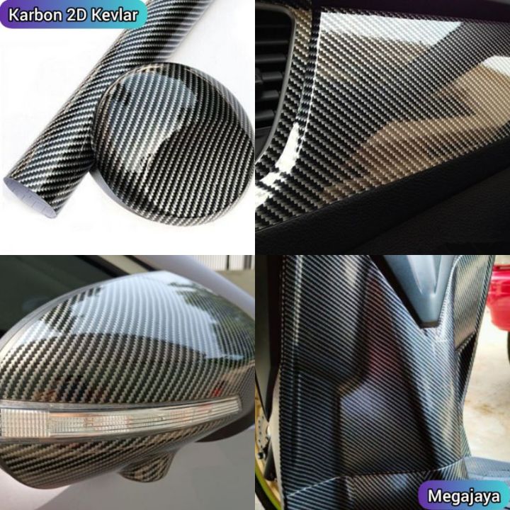 Stiker Carbon Skotlet Karbon 6D Sticker Karbon Kevlar Motor Mobil Ukuran L-152 Cm