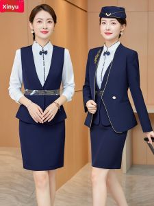 XINYU | Hotel Restaurant Uniform Vest Set For Female Workers In Autumn And Winter
