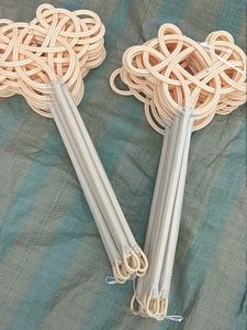 Simple Practical New Style Wicker Basket Dust Cleaner Two Rods Woven Quilt Dust Removal Brush Household Cleaning Tool