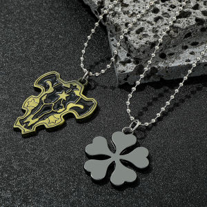 Anime Black Clover Fashion Necklace Stormy Bull Magic Knights Five-leaf Yuno Cosplay Pendant Necklace for Fans Accessories Gifts