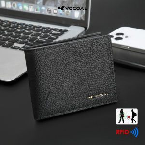 VOCOAL Fashion Short Wallet RFID Anti Theft Brush Retro Wallet Business Wallet Soft PU Wallet Multi-Card Position Wallets Travel Purses Zipper Coin Pouch ID Credit Cards Holders