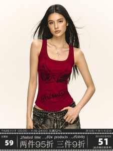 Áo Ba Lỗ Nữ Dáng Ôm Mùa Hè Phong Cách Mới Cổ Chữ V Tay Dây in Họa Tiết Đường Phố Mặc Trong Và Ngoài