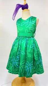LZH | Print Casual Dress for Girls Movie Inside Out Disgust Costume Childrens Sleeveless Summer Dress Kids Girl Princess Green Dress