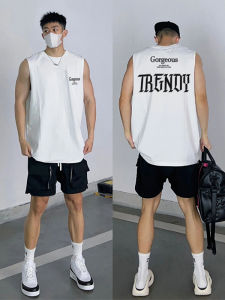 ผ้าฝ้ายพิมพ์เสื้อกล้ามสําหรับผู้ชายแฟชั่นฤดูร้อนสปอร์ต Hefty เสื้อยืดผ้าฝ้ายแท้ไม่มีแขนสไตล์ลําลอง