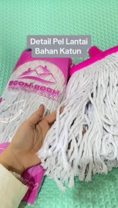 PEL LANTAI BOOM-BOOM CLEAN BAHAN KATUN / MOP ALAT PEL GAGANG UNGU / PEMBERSIH RUMAH
