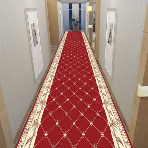 VIKAMA Classic Oriental Floral Scroll Runner Rug Non Slip Stain Resistant Hall Carpet for Hotel Entry Floor Mat Decor