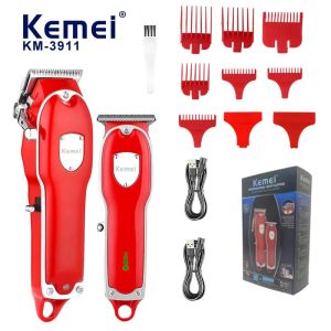 Kemei KM-3911 chuyên nghiệp Tóc Đỏ Bộ kìm cắt sạc USB Máy cắt tóc hai mảnh phù hợp với sạc mạnh mẽ chạy điện tông đơ cắt tóc