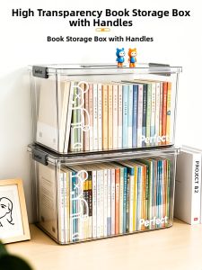 Transparent Thickened Dustproof Book Storage Box
