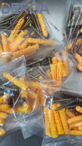 50pcs Self Tapping Screws with PVC Expansion Tube Concrete Wall Anchors Fastener Bolt Kit Pipe Drilling Plug for Secure Mounting