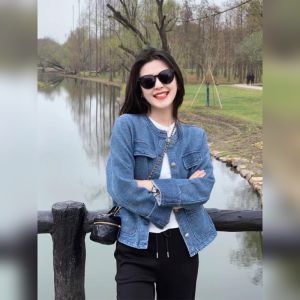 YUFUQING | Loose Fit Long Sleeve Round Neck Blue Denim Jacket Womens Fashionable Vintage Style Early Spring New Arrival Korean Style