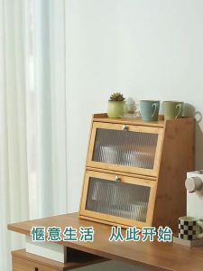 Bamboo Kitchen Cabinet 2/3 Layers Wood/Brown Storage Cabinet Rak Dapur Muji Style Kabinet Kayu 橱柜/置物柜