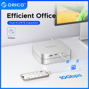 ORICO Dual M.2 USB C Hub Type-C Docking Station for Ma Mini M2 Studio M1 Max Ultra 4K60Hz DP1.4 SD/TF