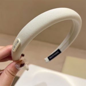 Spring Summer New Style Brown Black Versatile Simple Min Letter Sponge Hairband Elegant Fashion Korean Version Pink Headband