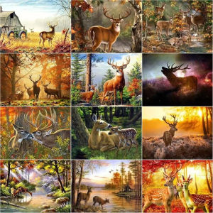 Jigsaw Puzzle 1000 pcs Beautiful Deer Standing In Meadow With Antlers For Adults Stress Relief Puzzle Fun Present