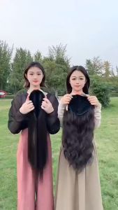 Wig Bando Cantik Wanita Simple Elegan Korean Version Wig Bando Panjang Wanita Hairclip Korea Rambut Palsu wig headband-16