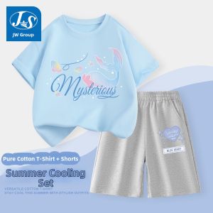 JS | Girls Summer Pink Short Sleeves Shorts Set
