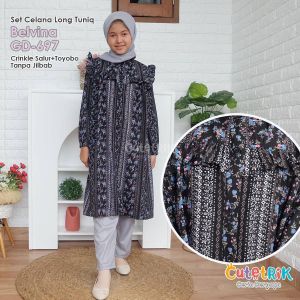 Cutetrik Set Tunik Celana Panjang Anak Perempuan Oneset Baju Muslim Anak Remaja