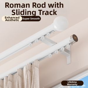 SHELIANKE | White Aluminum Thickened Roman Curtain Rod Track