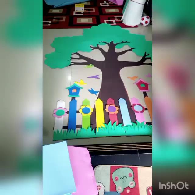 Pohon Literasi Kelas JUMBO 1.8 m x 2.5 m Hiasan Dinding set pagar Sekolah Pojok Baca Paud TK SD