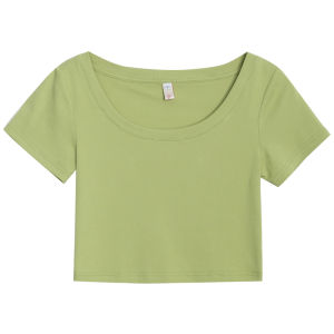 Mixd | Áo Thun Cổ Tròn Dài Ngắn Tay Crop Top Màu Trắng