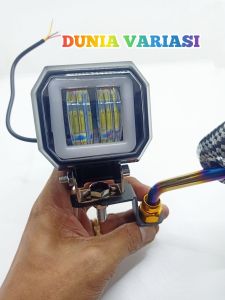 LAMPU TEMBAK PASANG DI SPION MOTOR Universal 20w-12volt arus DC  lampu+breket pasang di spion