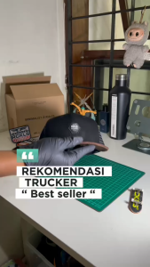 RCKLS. Topi Pria Jaring Trucket | Topi Trucker Axetone Black Brown| Topi Baseball Pria