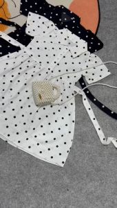 Jimmedy.id - Dress Anak Perempuan Tali Pita Polkadot Bahan Woolpeach Premium Umur 3-7 Tahun