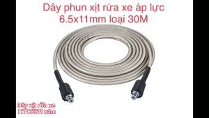 Dây xịt rửa xe 15M_ĐK 6.5*11mm đầu nối ren 1.5x22mm HTC6511-15W2 từ nhựa PVC-PU áp lực cao 420 bar( 6090PSI) HIỆU HTC