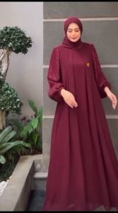 Bonita Dress Ceruty Babydoll Tille Dress Wanita Terbaru 2024 Kekinian Gamis Kondangan Murah BISA COD
