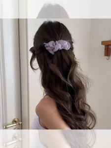 หมวกคล้องผมลายลำไยสีม่วง ทรงครึ่งหัว สำหรับผู้หญิง ฤดูร้อน 2025 ใหม่ เครื่องประดับผมแบบคล้องผม ชิ้นส่วนผมแบบมีด