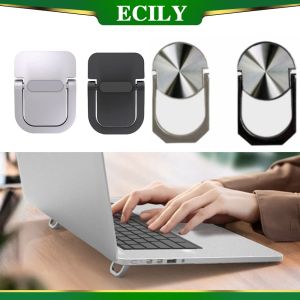 ECILY 2PCS Laptop Stand Invisible Back Stick Portable Mini Cooling Rack Desktop Raising Bottom Game This Support Frame Metal Foldable Non-slip Bracket Support Mac(book) Pro Air Lenovo Notebook