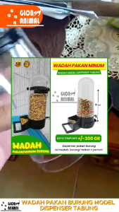 WADAH PAKAN MINUM BURUNG MODEL DISPENSER TABUNG cepuk sangkar burung