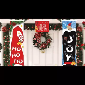 Momo 2in1 71‘’/180cm Long Merry Christmas Banner Set Wall Santa Clause Decoration Christmas Banner Hanging Banner for Christmas Wall Decor Christmas Door Banner Xmas Decor for Main Door Christmas Decorations Set on Sale Xmass Decoration Sale